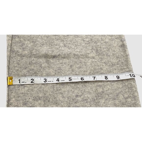 Caroline Grace light heathered Gray 100% Cashmere Scarf neutral quiet luxury NWT - Picture 6 of 8